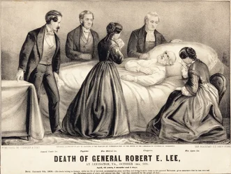 Morte del Generale Robert E. Lee, a Lexington, Virginia, 12 ottobre 1870, età 62 anni, 8 mesi e 6 giorni, pub. 1870